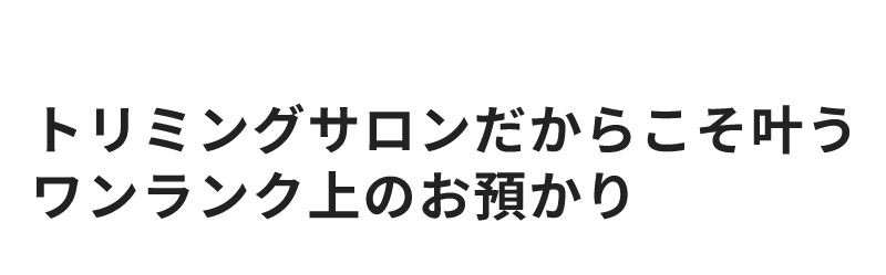 トリミングサロンだからこそ叶うワンランク上のお預かり